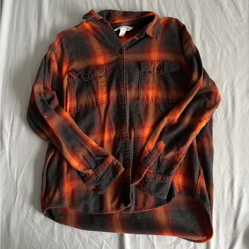 Orange and Black Plaid Shirt